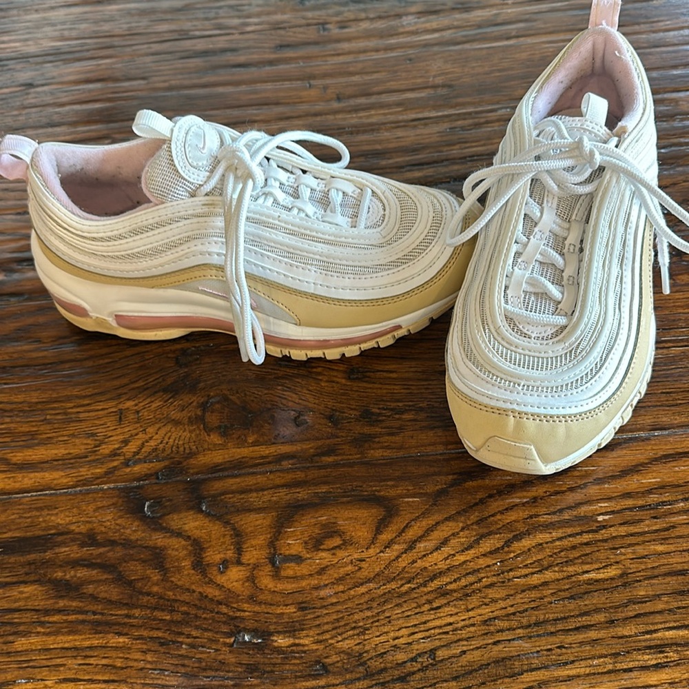 Nike Air Max 97 (GS) White / Pink Youth shoes 921522-113 sz 4Y